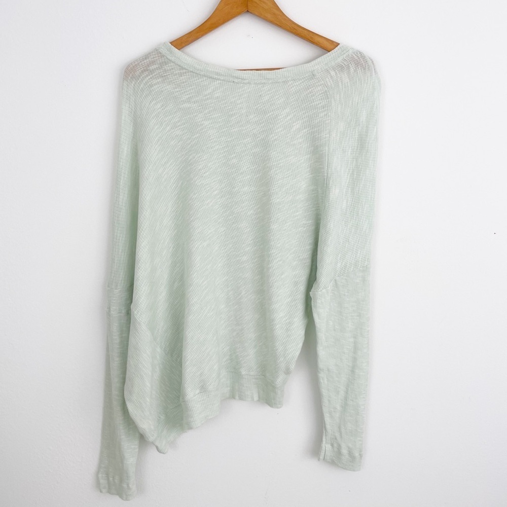 Anthropologie Light Green Asymmetrical Long Sleeve Pullover Top Size Medium - Picture 6 of 12